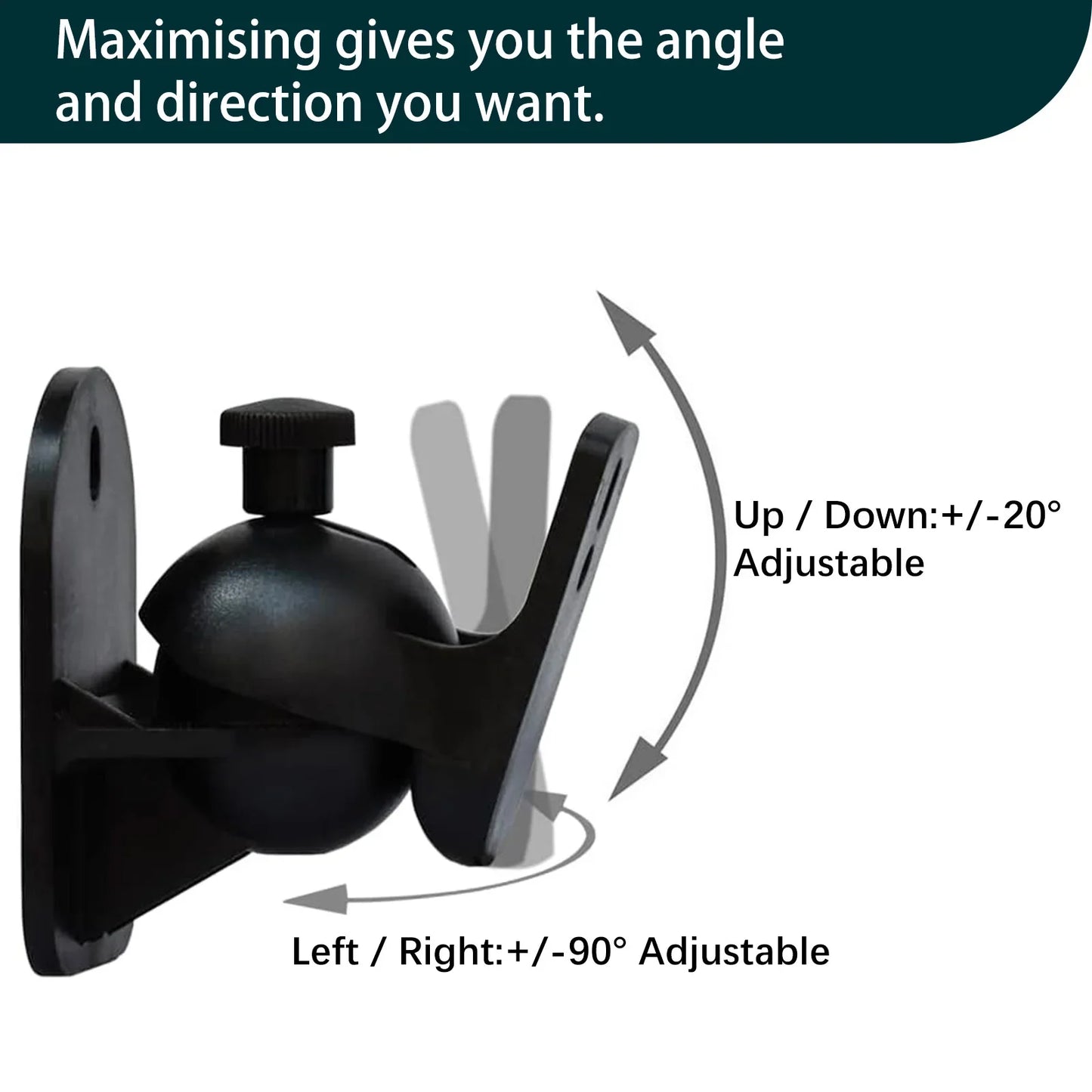 Speaker Wall Mount Bracket - Space-Saving Rugged Audio Speaker Mount Stand