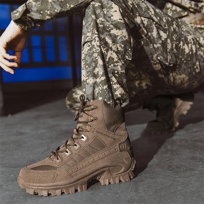 Men's Tactical Hiking Boots - Shock-Absorbing Non-Slip Desert Boots for Winter Outdoor Camping & Trekking