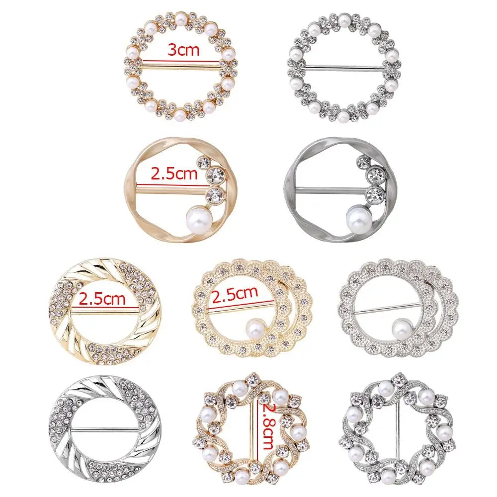 Scarf Buckle & Ring – Shawl, T-Shirt, Waist Clip Brooch, Silk Clasp Fashion Jewelry Accessory