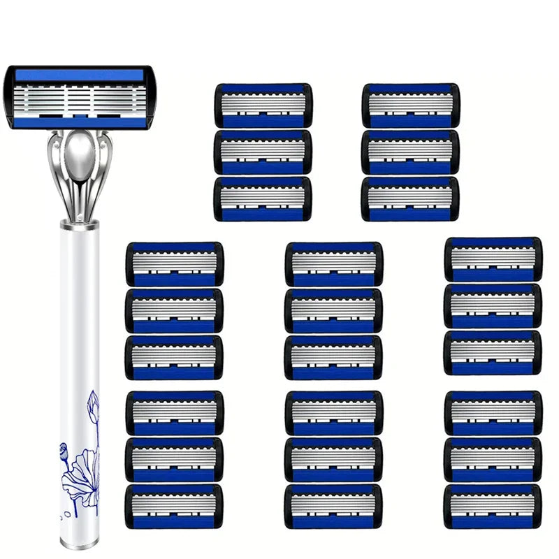 Classic 6-Layer Safety Razor – Manual Shaver for Men’s Shaving & Women’s Hair Removal