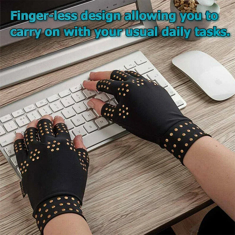 Magnetic Fingerless Arthritis Therapy Gloves – Pain Relief for Men & Women with Joint & Rheumatoid Hand Pain