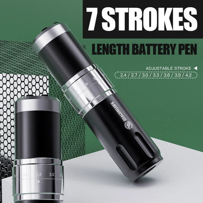 Dragonhawk X10 Wireless Tattoo Machine Pen – Adjustable 7 Strokes, Lining & Shading Modes, 2 Modes