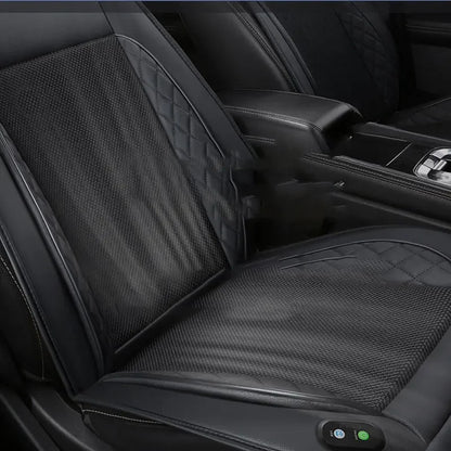 12/24V Car & Home Ventilation Massage Seat Cushion — Breathable Cooling & Heated Massage Pad