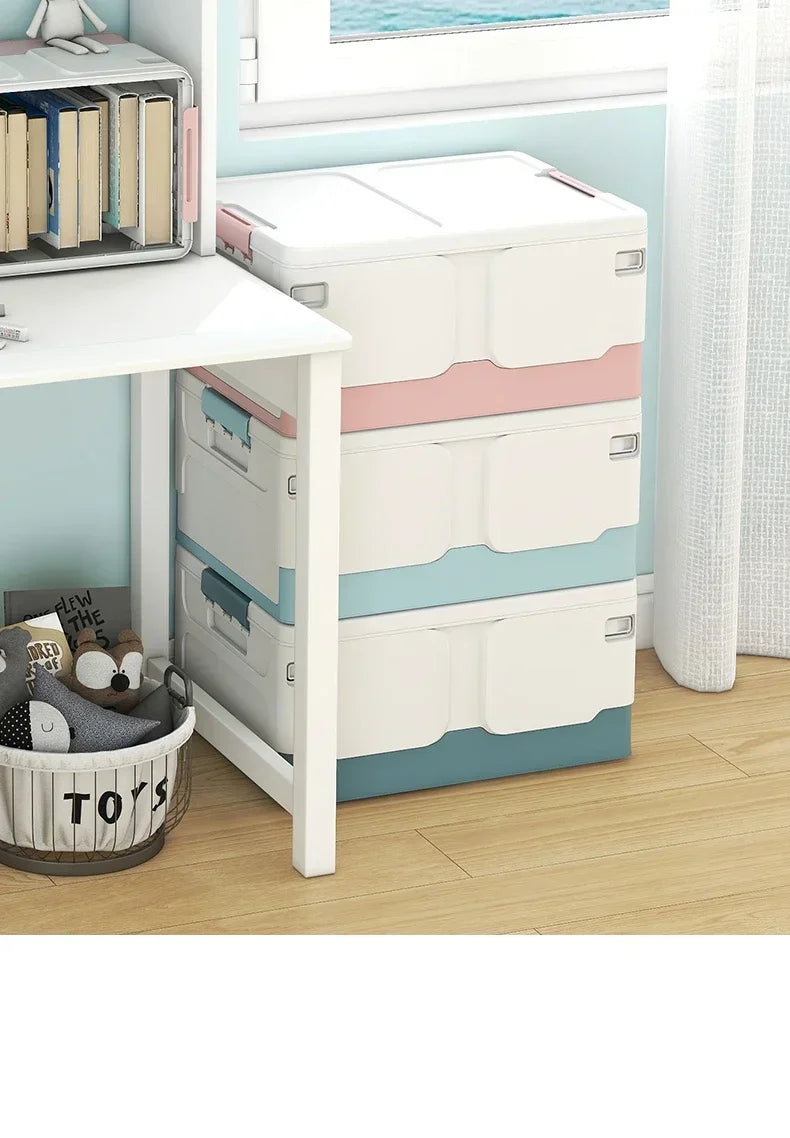 Extra Large Foldable Storage Box with Lid — Book, Snack, Toy, and Classroom Organizer for Home & Living Room