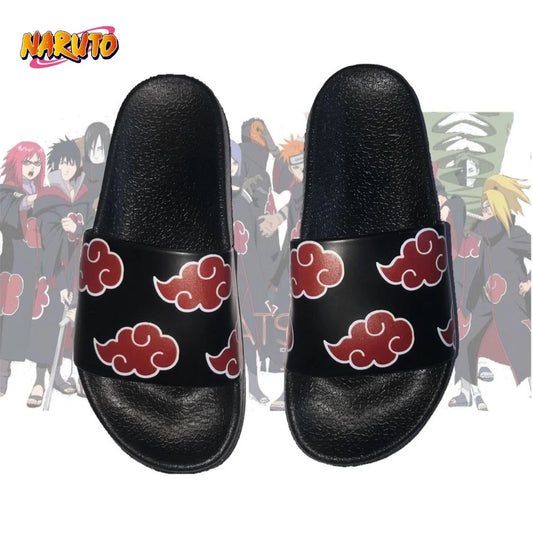 Naruto Anime Uchiha Itachi Akatsuki Slippers – Comfortable Non-Slip Indoor Home Slippers for Couples with Thick Sole