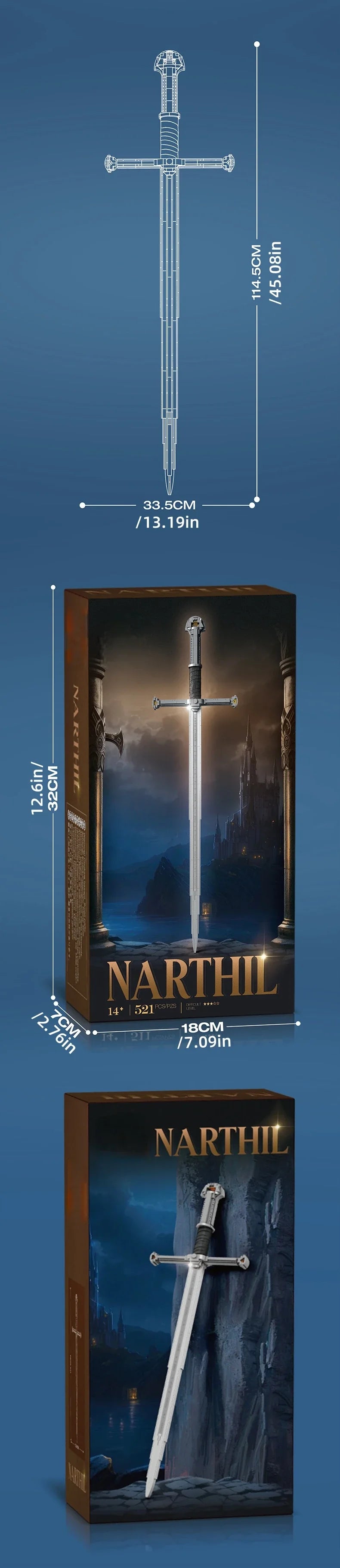 Samurai Sword Building Block Model – Creative Lord of the Rings Toy Kit, Perfect Christmas Gift for Boys