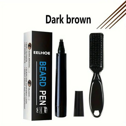 Beard Filling Pen Kit - Waterproof Beard Enhancer Pencil with Shaping Brush