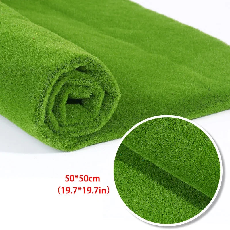 50×50cm Artificial Grass Rug - Faux Moss Lawn Mat for Garden, Landscape, Festival & Wedding Decor