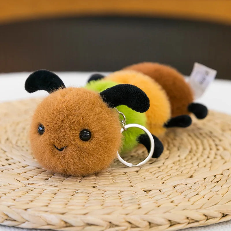 Small Insect Plush Keychain – Cute Snail & Bee Stuffed Doll Bag Pendant, Creative Toy Gift for Birthday