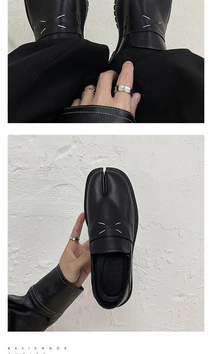 CHMURY Tabi Loafers — Men & Women Split Toe Casual Shoes, Thick Sole Patent Leather 2024