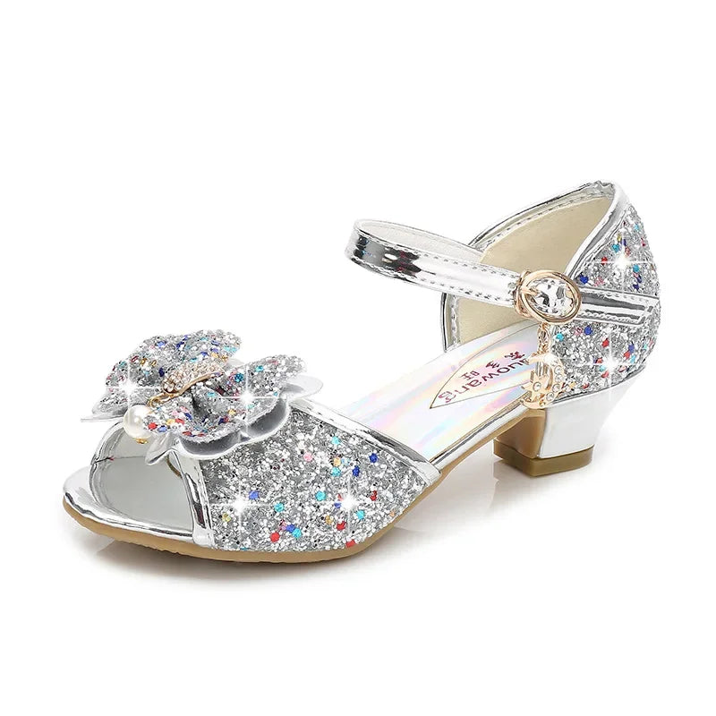 Children’s Princess Sandals - Girls’ Bowtie High Heel Wedding & Dress Shoes