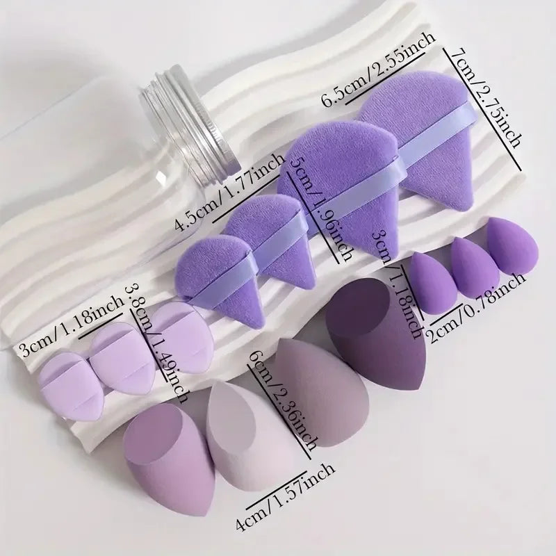 12/14PCS Makeup Sponge Set – Cosmetic Blender Beauty Eggs & Mini Finger Puffs for Foundation