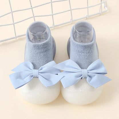 Newborn Baby Shoes — Embroidered Nonslip Socks & Soft Rubber Sole Booties for Boys & Girls