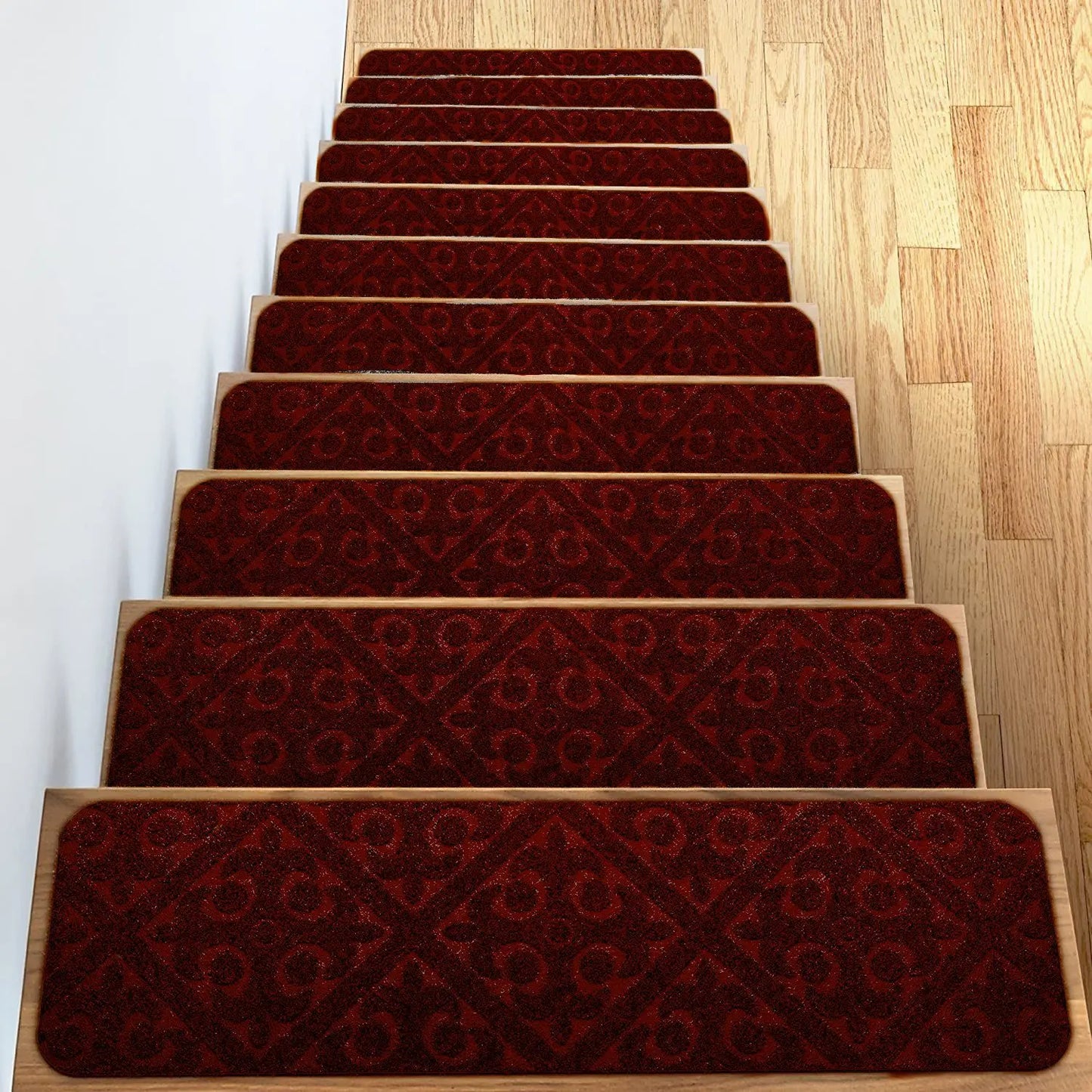 20x76cm Soft Stair Mat – Self-Adhesive Non-Slip Water Absorption Carpet Protector, Variety Pattern Rug for Stairs