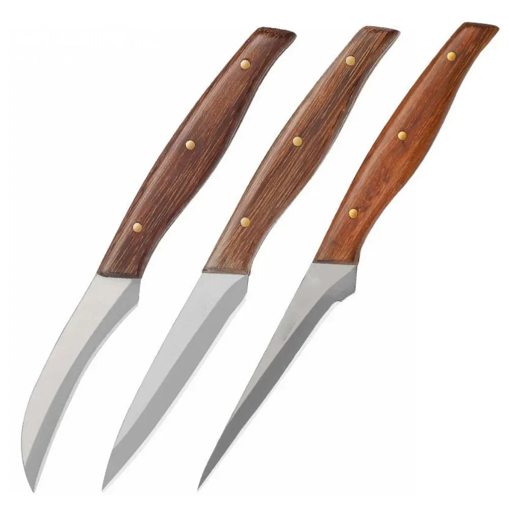 3 Pcs Professional Sharp Kitchen Knife Set - Chef Carving Tools for Food, Fruit, and Cake