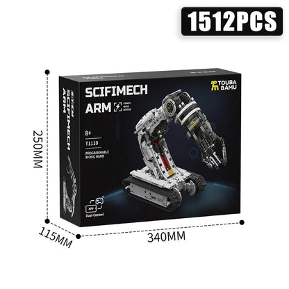 Technical 1512PCS Science Fiction Robotic Arm Building Blocks Set – High-Tech Engineering Car Bricks Toy for Kids & Adults STEM Educational Gift
