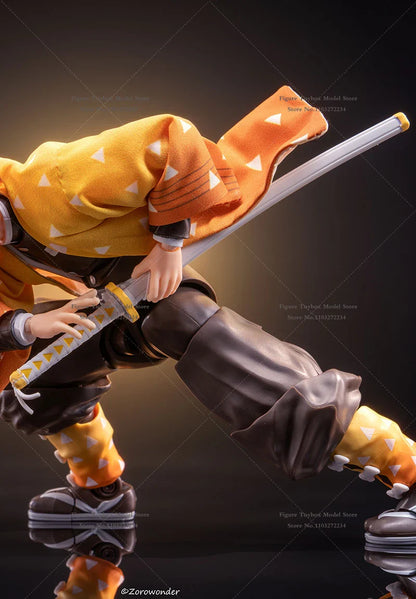 1/12 Scale Agatsuma Zenitsu Anime Figure – Orange Kimono Coat for 6" SHF Soldier Doll Accessories