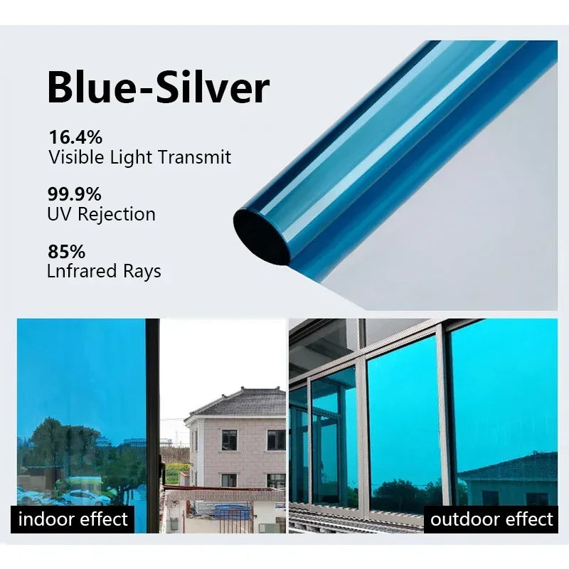 One Way Privacy Window Film - Anti UV Reflective Static Cling Glass Tint Vinyl