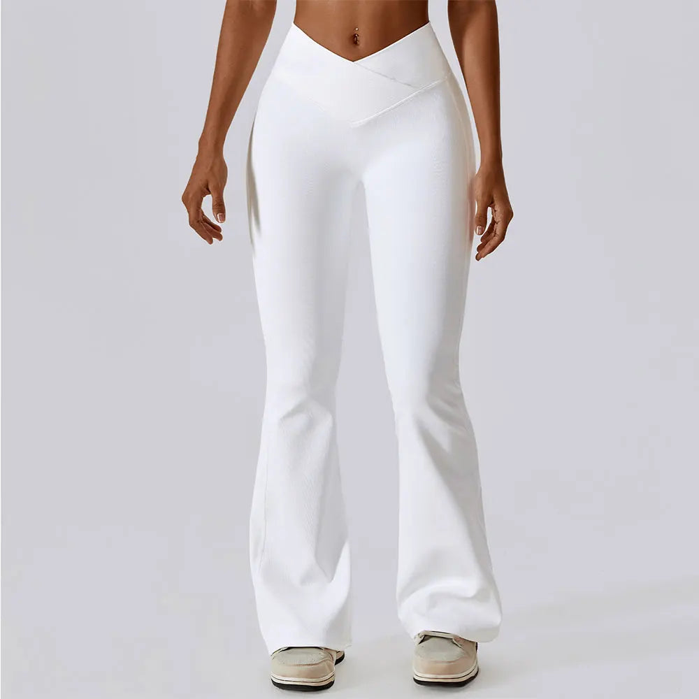 Women’s High Waist Flare Leggings – Wide Leg Yoga Pants for Gym, Workout, Fitness & Latin Dance Sports Trousers