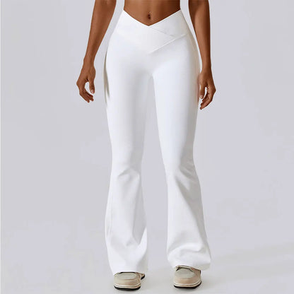 Women’s High Waist Flare Leggings – Wide Leg Yoga Pants for Gym, Workout, Fitness & Latin Dance Sports Trousers