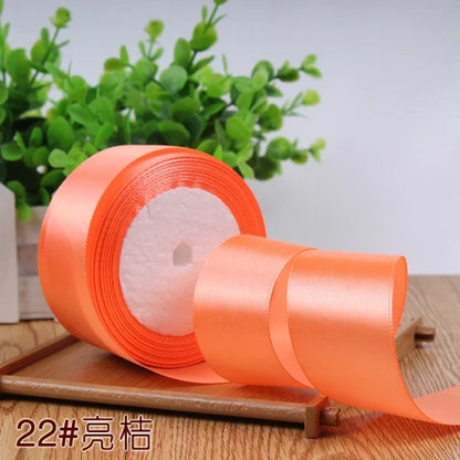 Silk Satin Ribbon Roll - 22M Craft Ribbon for DIY Bows Gift Wrapping Wedding Party Decorations in 6mm to 50mm Sizes