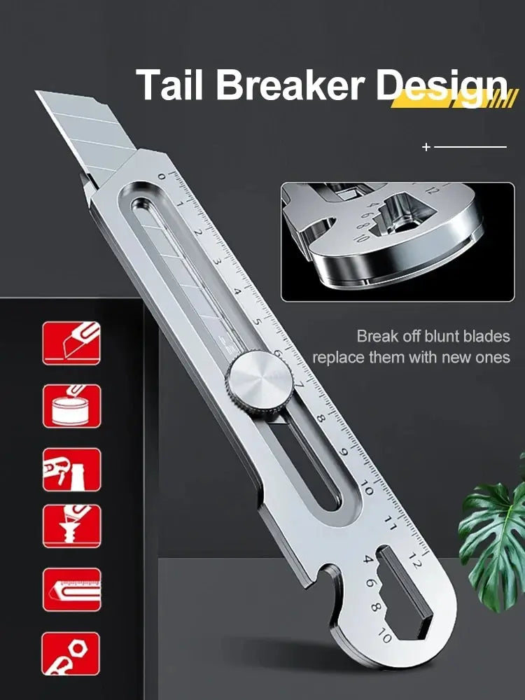 Stainless Steel Utility Knife – Durable Wallpaper Cutter with Manual Lock, Comfortable Grip, and Sturdy Steel Construction