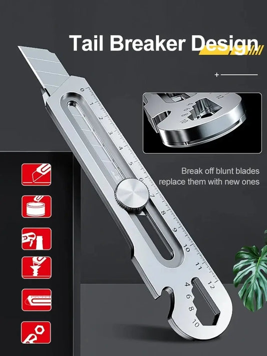 Stainless Steel Utility Knife – Durable Wallpaper Cutter with Manual Lock, Comfortable Grip, and Sturdy Steel Construction