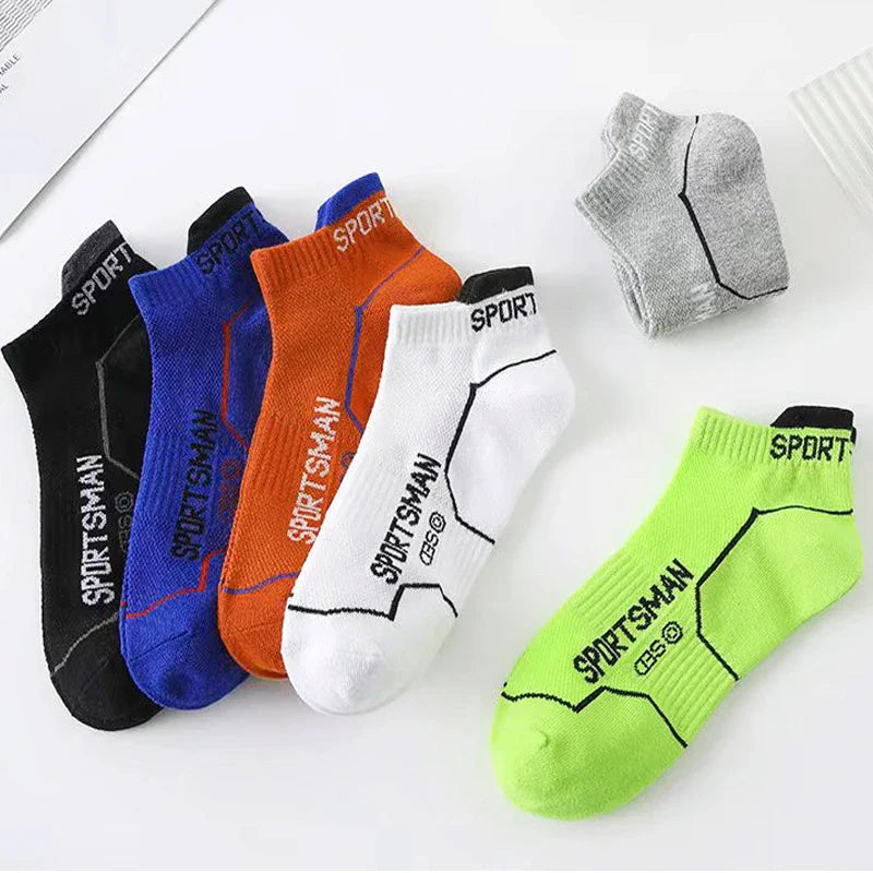 6 Pairs Men’s Short Sports Socks – Breathable Mesh Running & Basketball Socks – Sweat Absorbent, Odor Control Athletic Everyday Socks