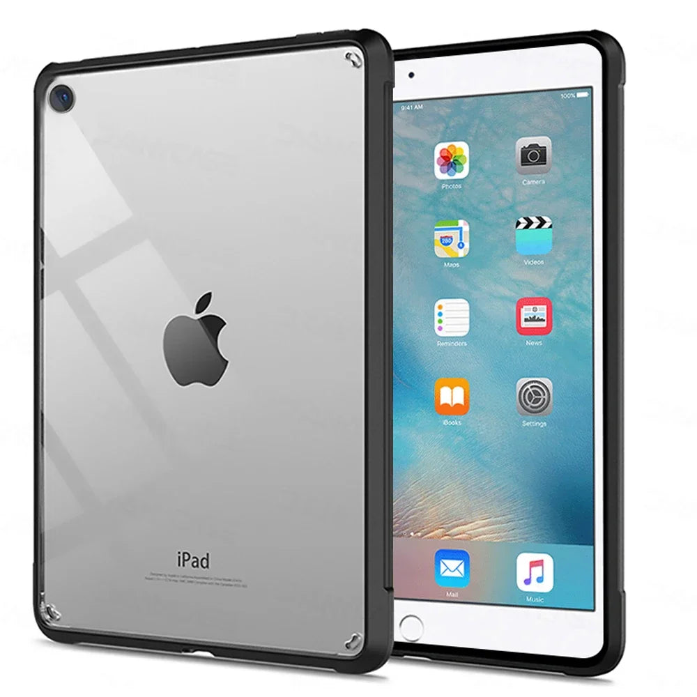 Silicone Transparent Case for iPad Pro 11", Air 4/5 (10.9"), Mini 4/5/6 & iPad 7/8/9/10th Gen (9.7"–10.5") Cover Funda