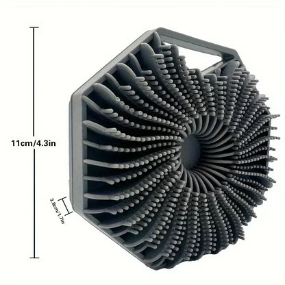 Polygonal Silicone Shower Brush – Handheld Body Scrubber for Skin Cleaning & Scalp Massage
