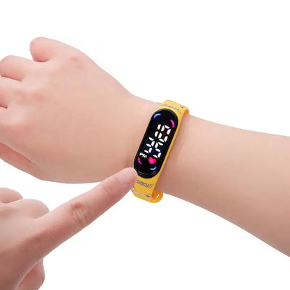 Pokemon Kids LED Watch — Pikachu Digital Anime Silicone Wristband with Puzzle Gift Box, Creative Birthday Gift