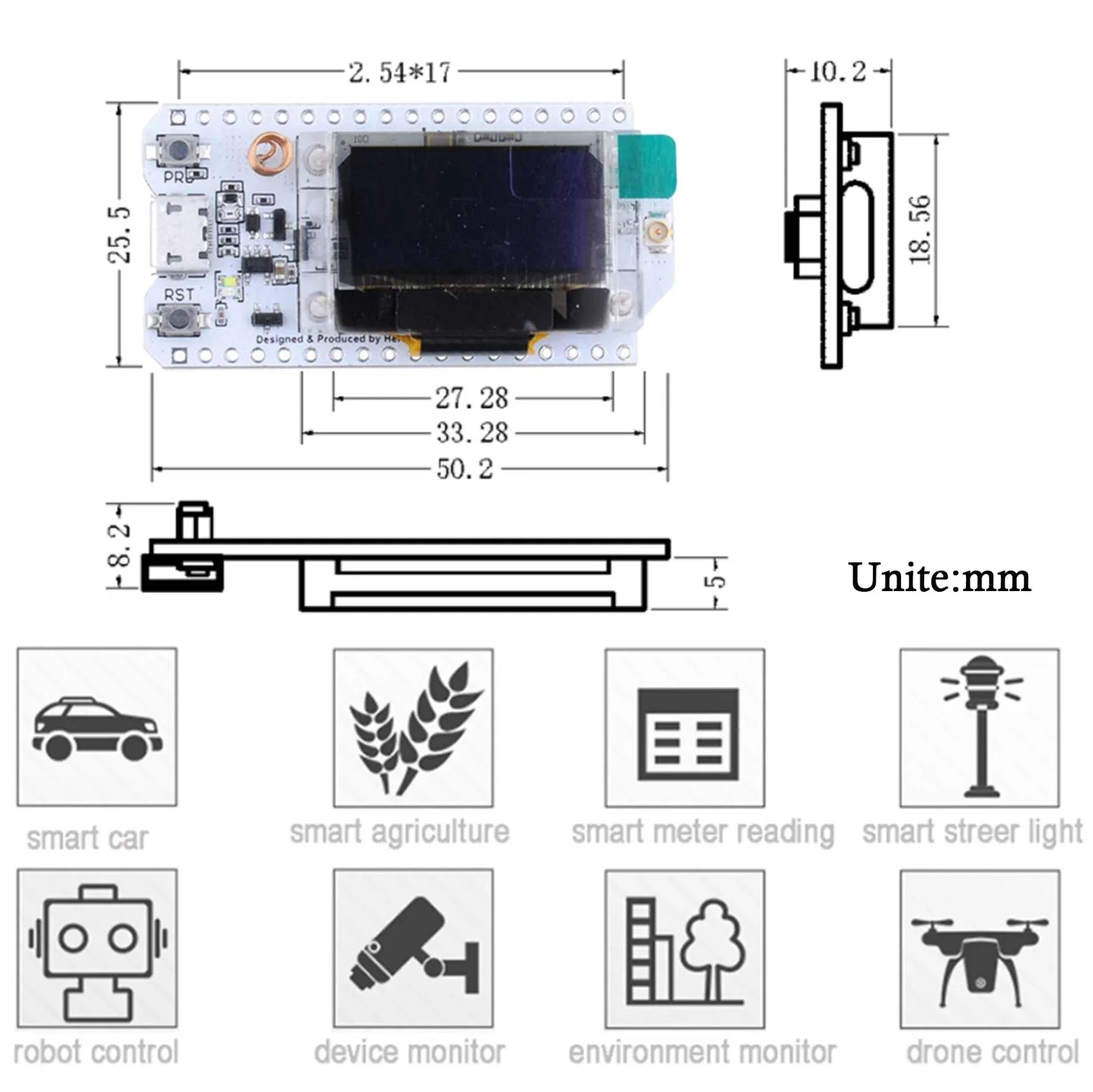 2 Sets ESP32 LoRa V3 Kit — 0.96" OLED Display Development Board 868MHz/915MHz LoRa32 SX1262 for Arduino Meshtastic