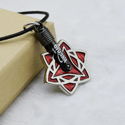 Anime Konoha Necklace & Keychain – Akatsuki Sharingan Jiraiya Pendant for Sasuke, Kakashi Cosplay Jewelry Gift