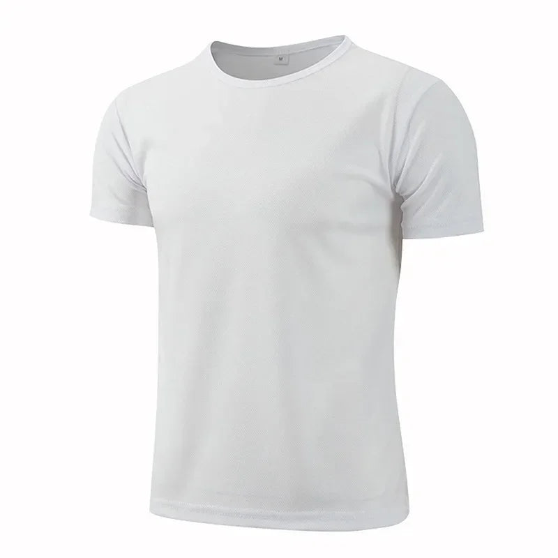 Quick-Drying Round Neck Sport T-Shirt – Men's Gym Fitness Shirt for Running, Breathable Sportswear
