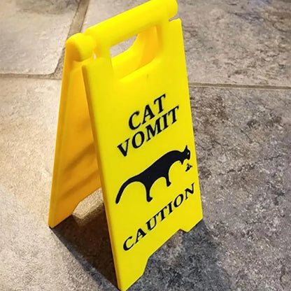 Funny Cat & Dog Vomit Yard Sign – Bright Yellow Outdoor Novelty Gift