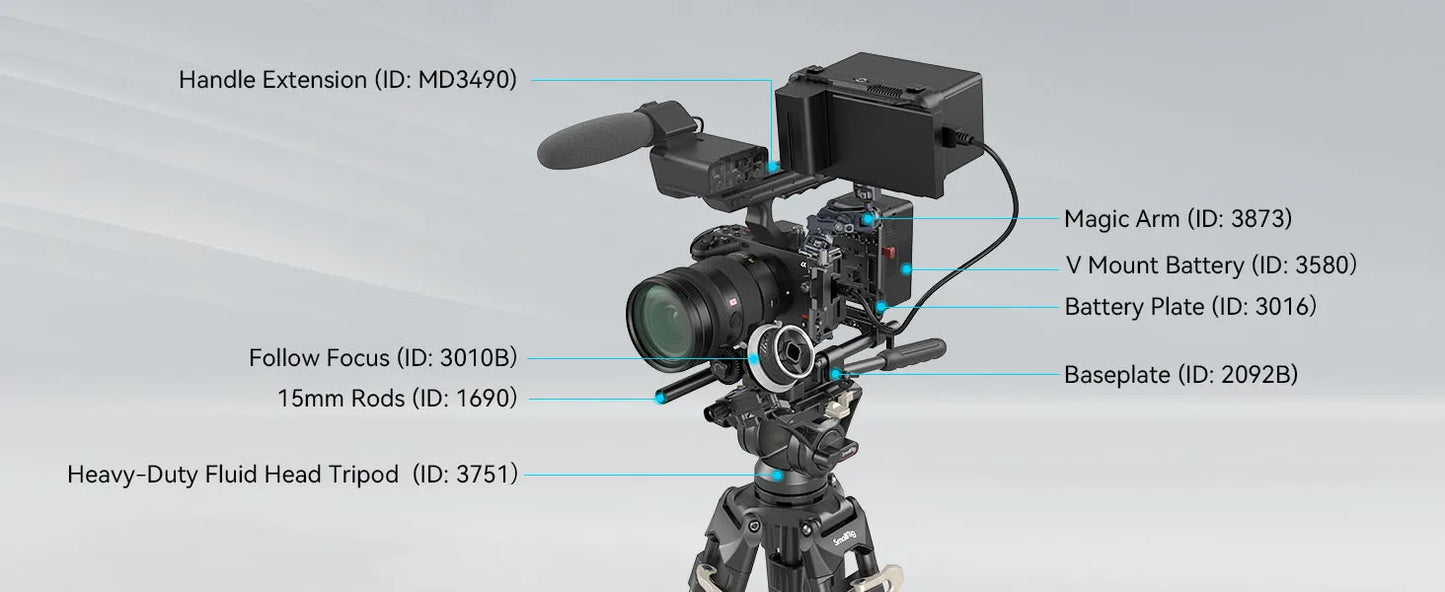 SmallRig Camera Cage for Sony FX30/FX3 – Rig Kit with Cable Clamp, Cold Shoe & NATO Rail Accessories (Model 4183)