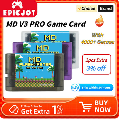 Mega Drive V3.0 Pro EDMD Remix Game Cartridge – 16-Bit Retro Game for SEGA MegaDrive/Genesis (US/JP/EU)