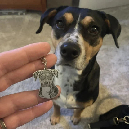Personalized Pet Photo Necklace — Custom Engraved Dog & Cat Pendant, Handmade Memory Jewelry Keychain Gift
