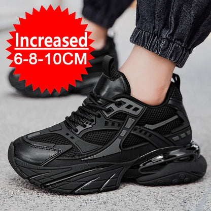 Men’s Mesh Elevator Sneakers – 8CM/10CM Invisible Height Increase Sports Casual Shoes