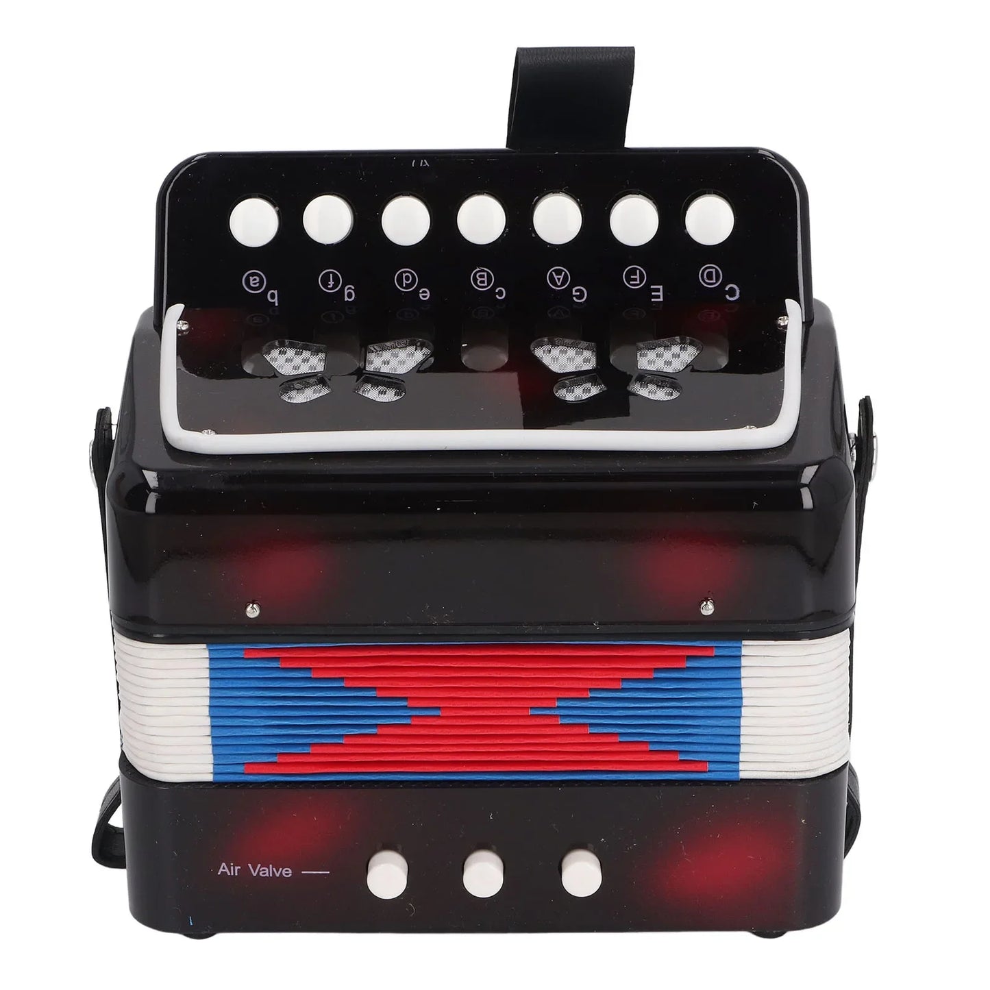 Kids Beginner Button Accordion - 2 Bass Educational Musical Instrument with Belt for Practice