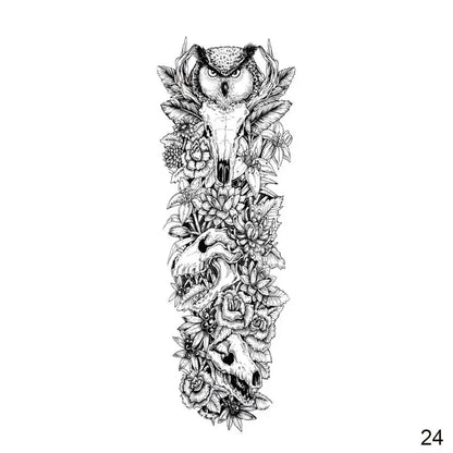 16 Designs Full Arm Temporary Tattoo Sleeves - Waterproof Body Art Stickers for Men & Women Fashion Style