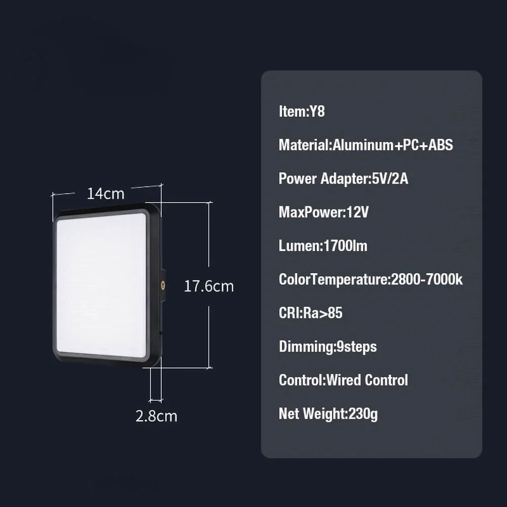High Power 352-LED Video Light Panel – 2800K-7000K Adjustable Studio Fill Lamp with Light Stand for Live Streaming Photography