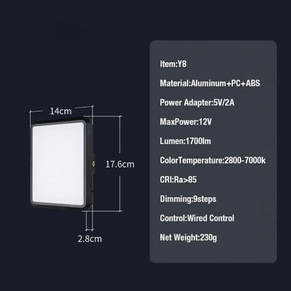 High Power 352-LED Video Light Panel – 2800K-7000K Adjustable Studio Fill Lamp with Light Stand for Live Streaming Photography