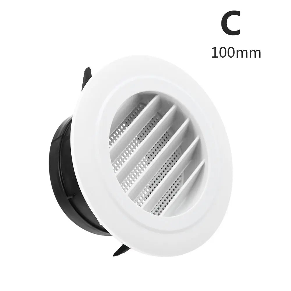 White Air Vent Extract Valve Grille – 100/150mm Round Ventilation Cover in 4 Shapes for Air Circulation