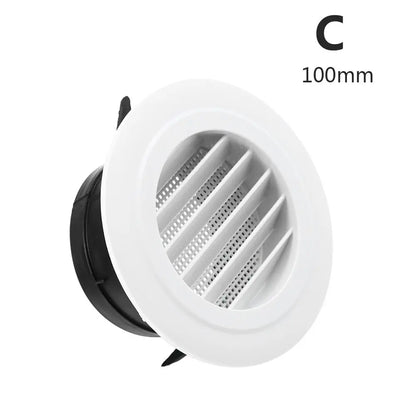 White Air Vent Extract Valve Grille – 100/150mm Round Ventilation Cover in 4 Shapes for Air Circulation