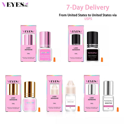 Veyes Inc 5ml Eyelash Extension Glue — Veyelash Fast-Drying Strong Lash Adhesive, 0.5 Sec Dry Time, 7-Week Retention for Volume Lashes