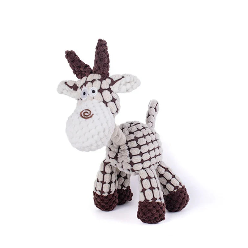 Interactive Pet Sound Toy – Cotton Rope Donkey Plush for Dog & Cat Bite Training, Grey & Brown
