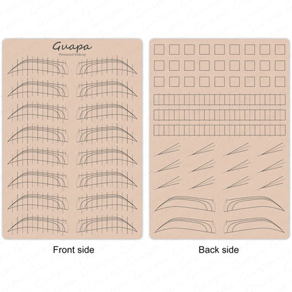 Silicone Practice Skin for Permanent Makeup — Double-Sided Latex Sheet with Brows Design for Hair Stroke Training