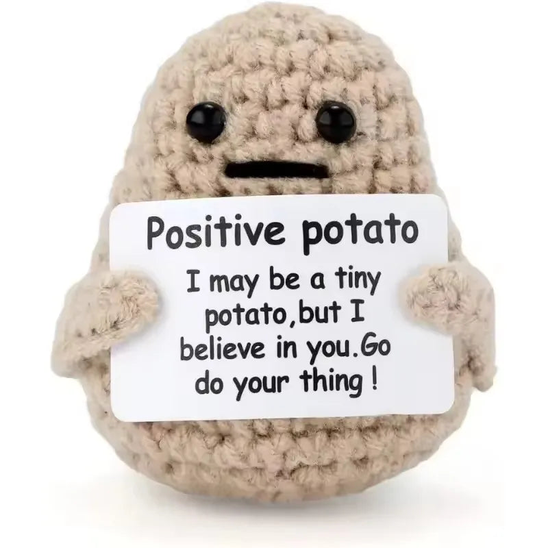 Handmade Crochet Coffee Doll – Funny Emotional Support Desktop Ornament & Christmas Gift