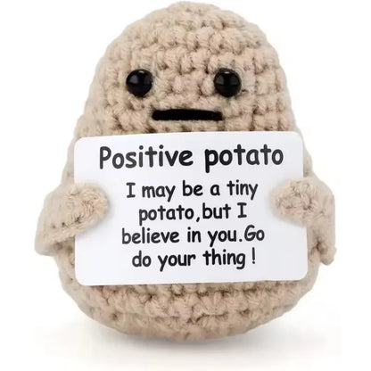 Handmade Crochet Coffee Doll – Funny Emotional Support Desktop Ornament & Christmas Gift